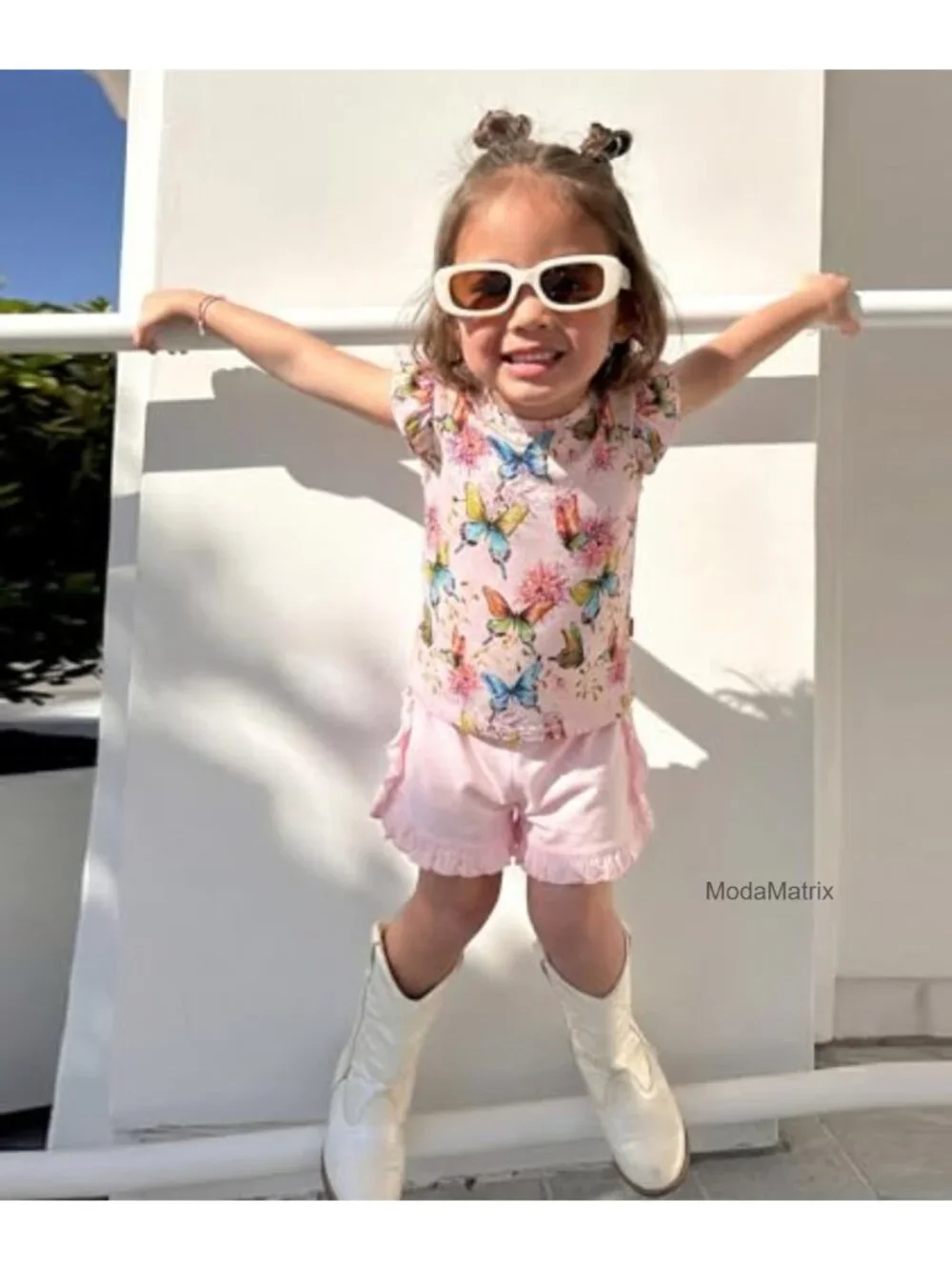 Toddler Girls Ruffled Cap Sleeve Shirt and Shorts Set Viscose from Bamboo